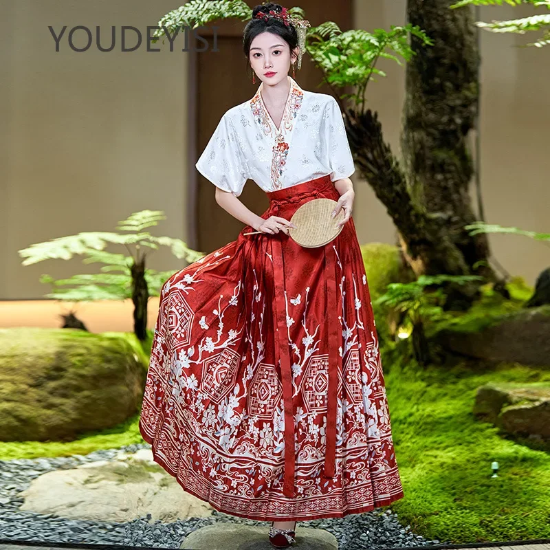 Новинка от YOUDEYISI китайский ханьфу жаккардовый вышитый женский топ с вырезом