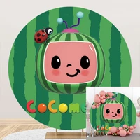 circle background cartoon watermelon baby birthday event party decoration banner round photography backdrops custom photocall
