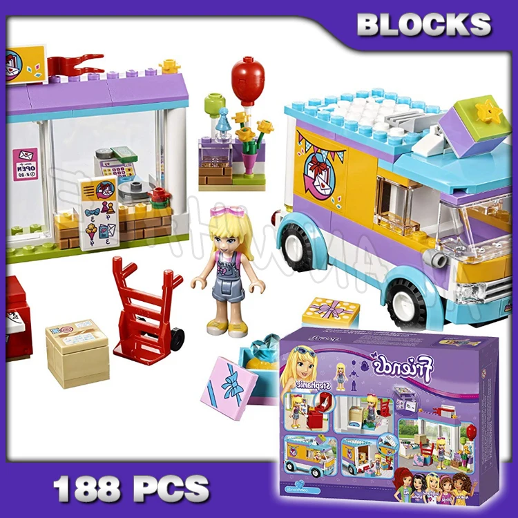 

188pcs Friends Heartlake Gift Delivery Stephanie Car 10608 Model Building Blocks Children Kids Sets Bricks Compatible with