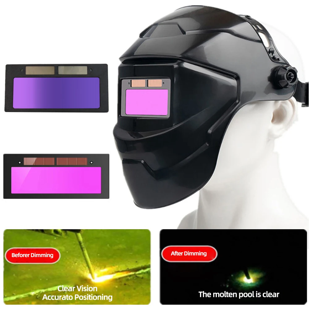 

Welding Helmet Welder Mask Chameleon Large View True Color Solar Power Auto Darkening Welding Mask For Arc Weld Grind Welder's