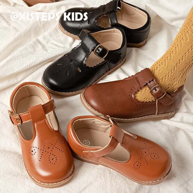 

Soft Children Girls Leather Shoes Non-slip Eleghant Mary Janes Shoes Kids School Dress Shoes Black Brown Toddler Girl Shoes