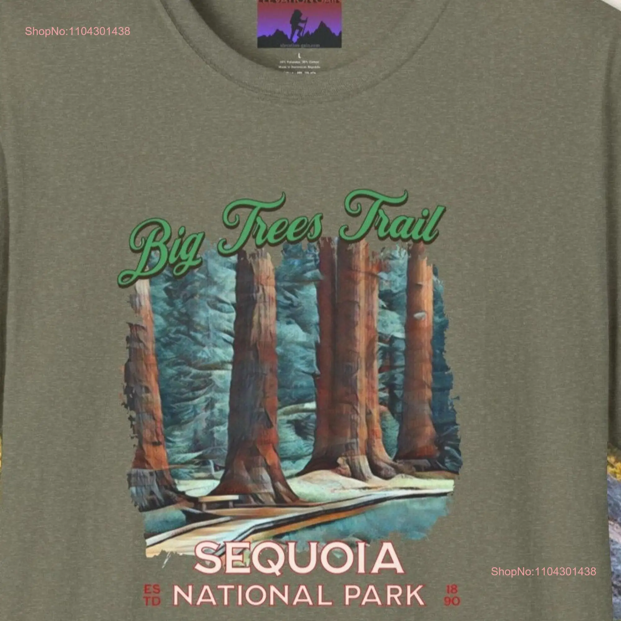 Футболка Sequoia National Park Big Trees Trail Outdoor Adventure Nature Lover Семейный отдых Пеший туризм