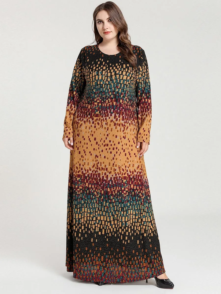 Vestido Longo Plus Size Abaya Dubai Turkey Islam Muslim Arabic Long African Dresses for Women Kaftan Robe Longue Femme Musulmane
