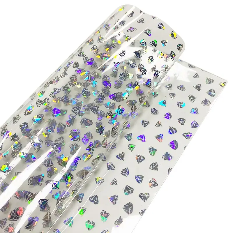 

Laser Diamond Pattern Printing Synthetic Leather Holographic Faux Sheets TPU for Backpacks HandBags Earrings DIY Crafts