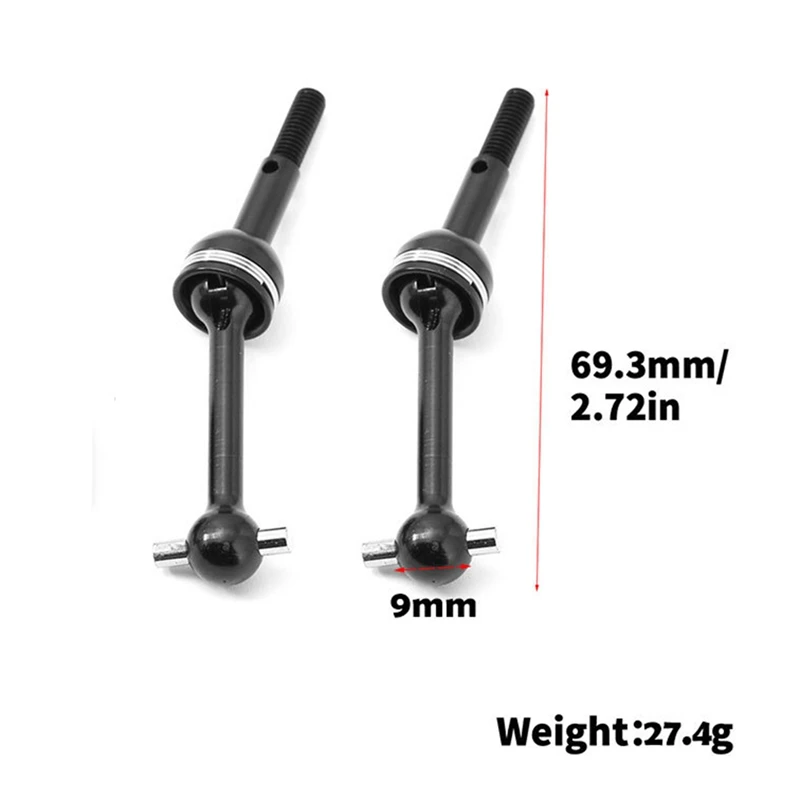 2 шт. металлический приводной вал CVD для Tamiya TT02 TT01 TT01D 1/10 детали обновления