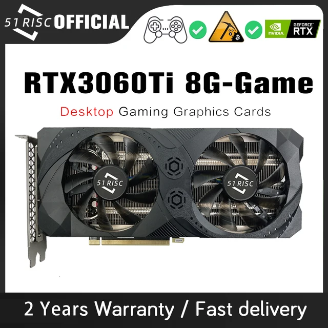 Graphics Cards Gaming RTX3060Ti 8G GDDR6 GPU Computer PC 192bit PCI Express X16 1