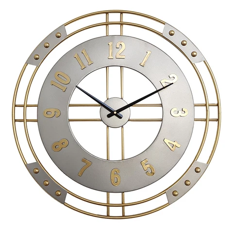 Настенные часы в скандинавском стиле, большие современные металлические украшения 3d для дома, тихие часы для гостиной, 61 см