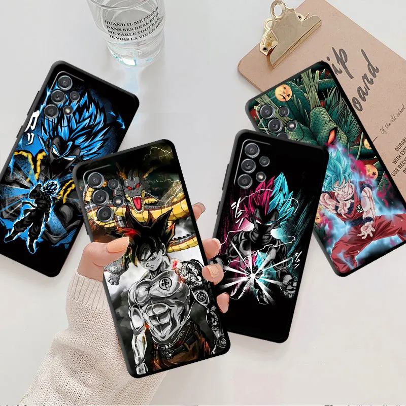 

Black Case For Samsung Galaxy Note 20 Ultra 10 Plus A52S A31 A70 A11 A02 A03 A04 Silicone Phone Cover Dragon Ball DBZ Goku Funda