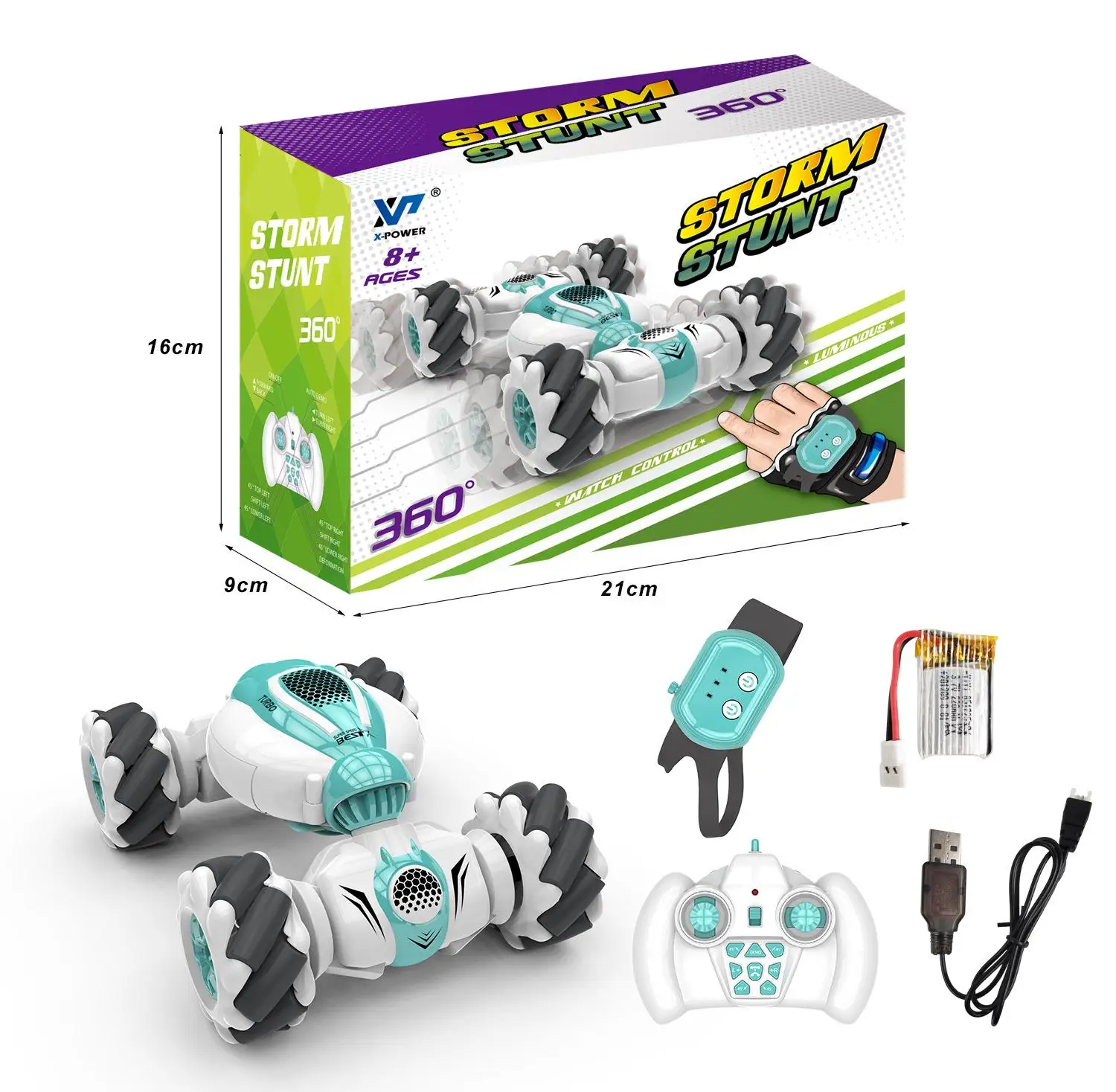 

RC Stunt Car Off Road Car 2.4GHz 4WD RC Deformable All-Terrain Double-Sided Car With Gesture Sensor Kids Toy With Watch