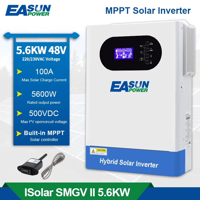 

Источник питания EASUN 5500 кВт Soalr инвертор PV вход в постоянного тока Вт Мощность MPPT A зарядное устройство в переменного тока 48 В постоянного тока чистый синусоидальный инвертор с Wi-Fi