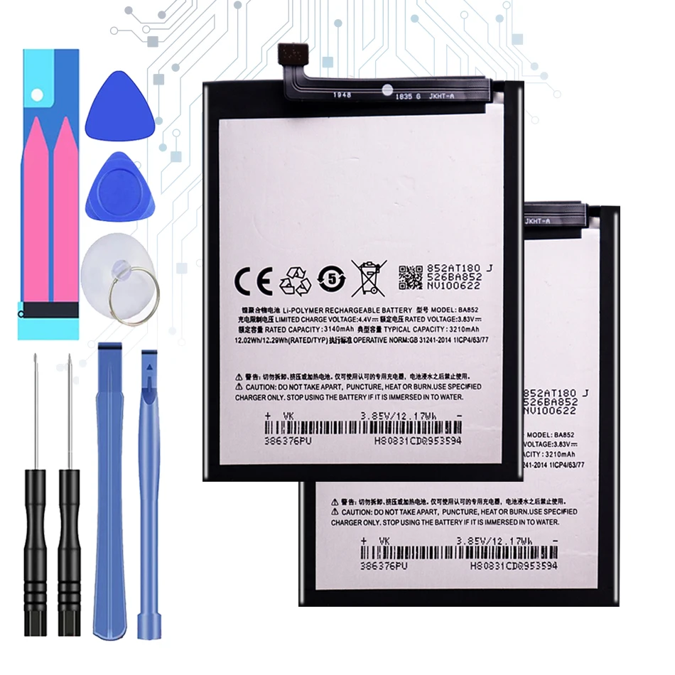 

For Meizu 3300mAh BA852 BA 852 Battery For Meizu X8 Mobile Phone Latest Production High Quality Battery+Tracking Number