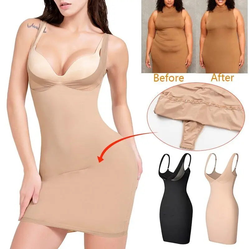 

Женское пикантное Полноразмерное Корректирующее платье, боди, нижнее белье, Корректирующее белье, легкий вес
