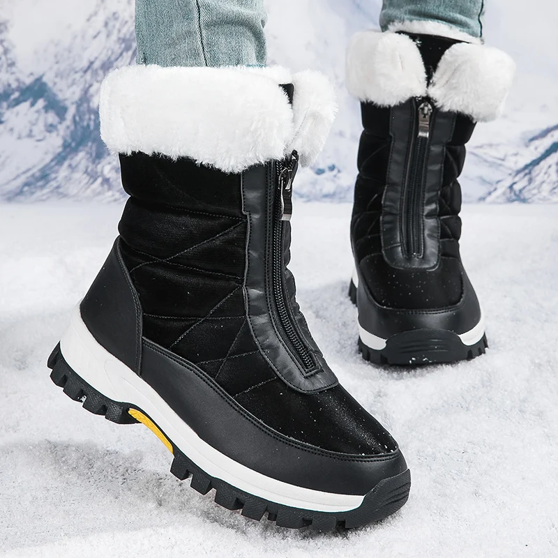 

Women's winter non-slip snow boots thick bottom outdoor waterproof padded warm shoes