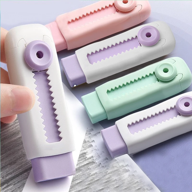 

Creative Candy Color Push-pull Eraser Portable Pencil Cleaning Stationery Replaceable Core Supplies School Kawaii Accessories