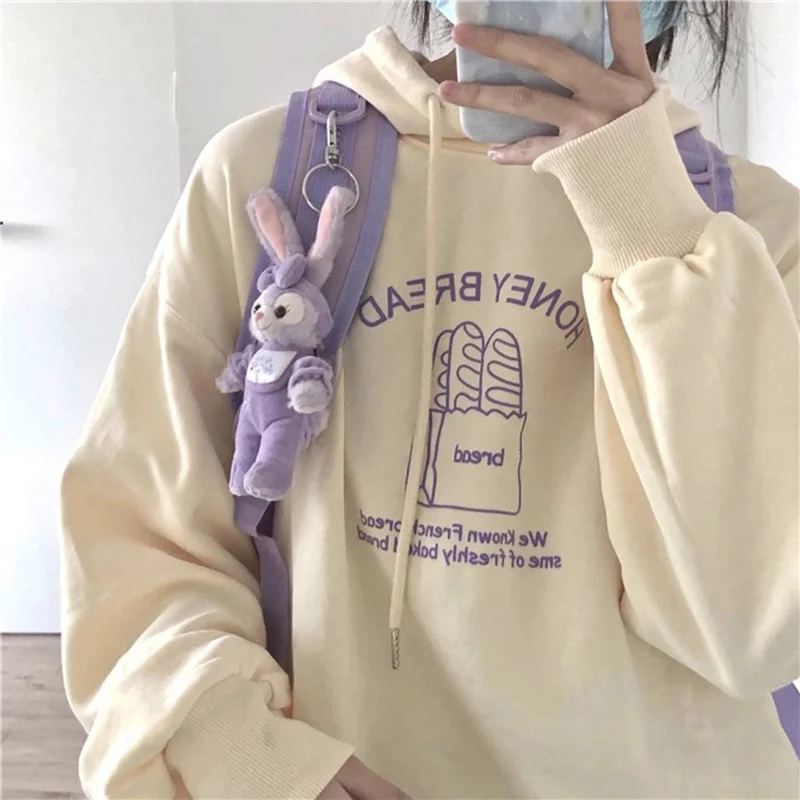 

Women Hoodies Cute Sweatshirts Long Sleeve 2021 Harajuku Fresh Oversized Hoodies for Teen Female Thin Loose Kawaii Streetwear