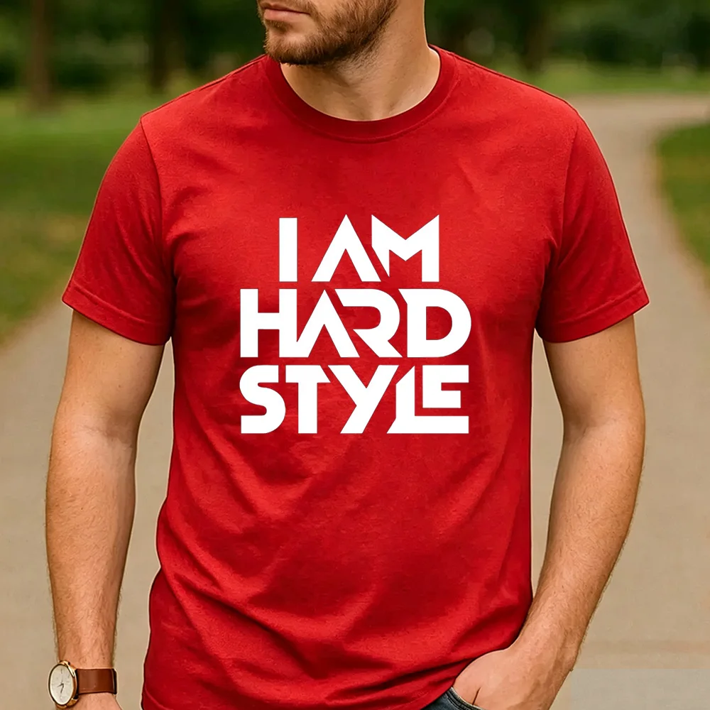 Футболка из хлопка с графическим принтом I Am Hardstyle, унисекс, для мужчин и женщин, повседневная, для фестивалей, уличная одежда, для любителей хард-стиля, футболка для рейверов. (art.: 3920dc3bbc0fa) - 3920dc3bbc0fa
