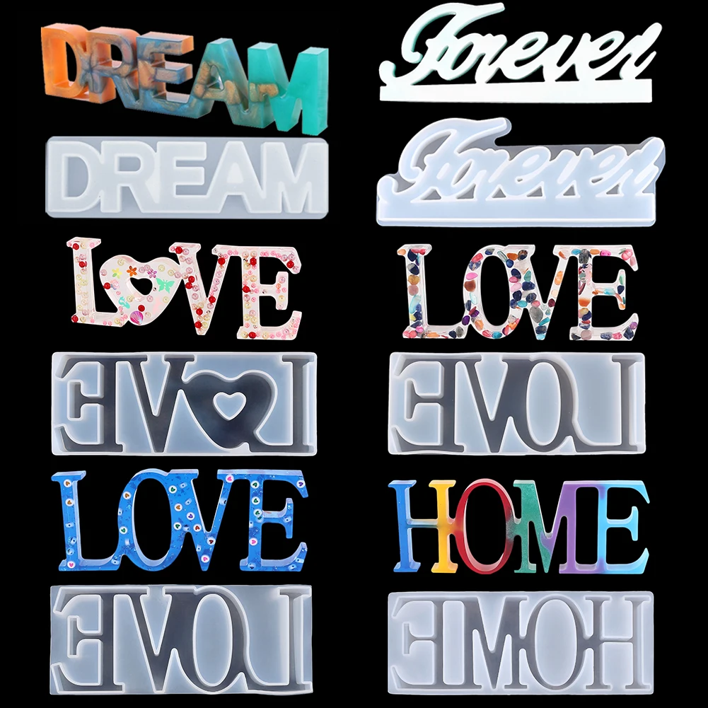 

Силиконовая форма Dream Forever Love Home с надписью «сделай сам», подвеска, брелок, ожерелье, серьги, ювелирное изделие, литая искусственная кожа