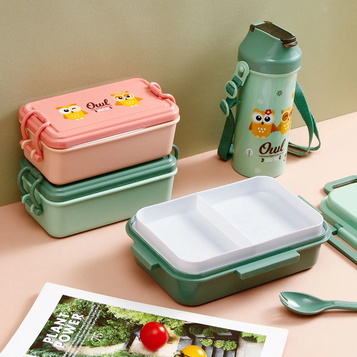 Новая детская посуда с мультяшным принтом чайник Ланч-бокс набор ланч-бокса