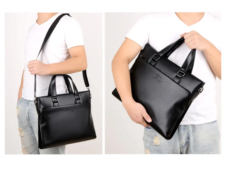 new Men briefcases leisure business Bag document quality PU formal work bags  large capacity handbag Male Messenger handbags