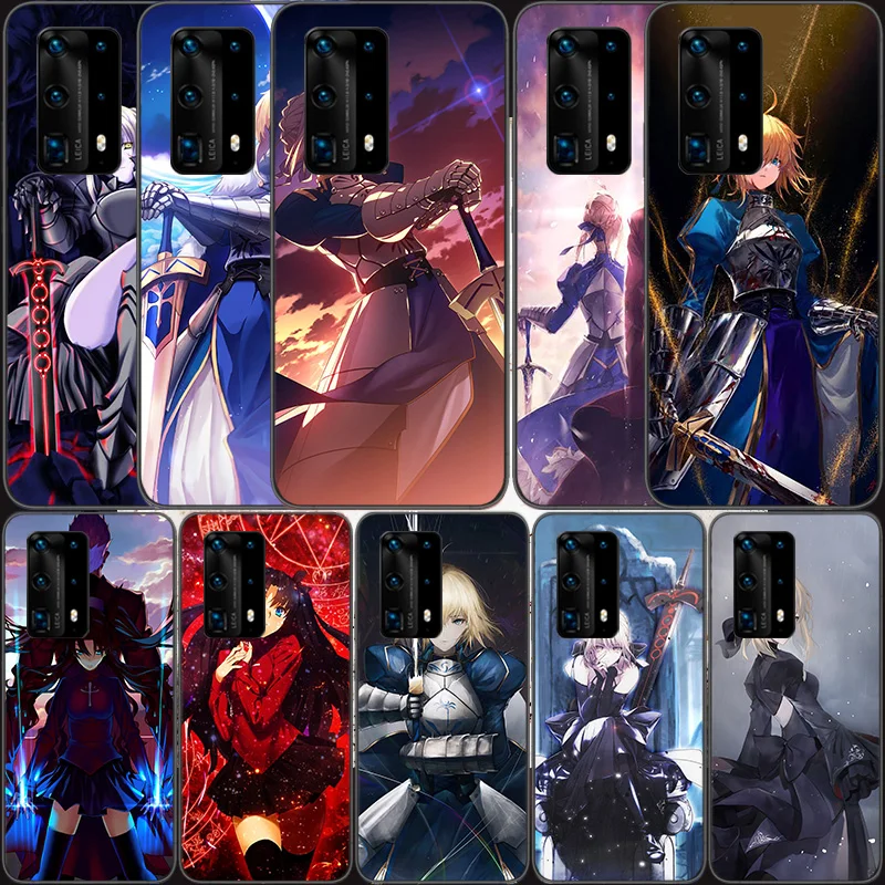 

Cartoon Fate Stay Night Saber Soft Clear Phone Case For Huawei P30 Lite P10 P20 P40 P50 Pro Mate 40 Pro 30 20 10 Lite Cover Sili