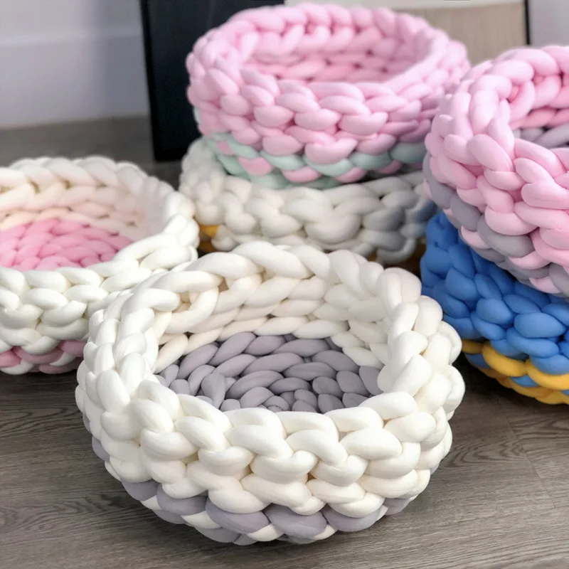 

Long Plush Super Soft Dog Cats Nest Round Comfortable Winter Pet Sleeping Bed Kennel Large Autumn Warm Puppy Cushion