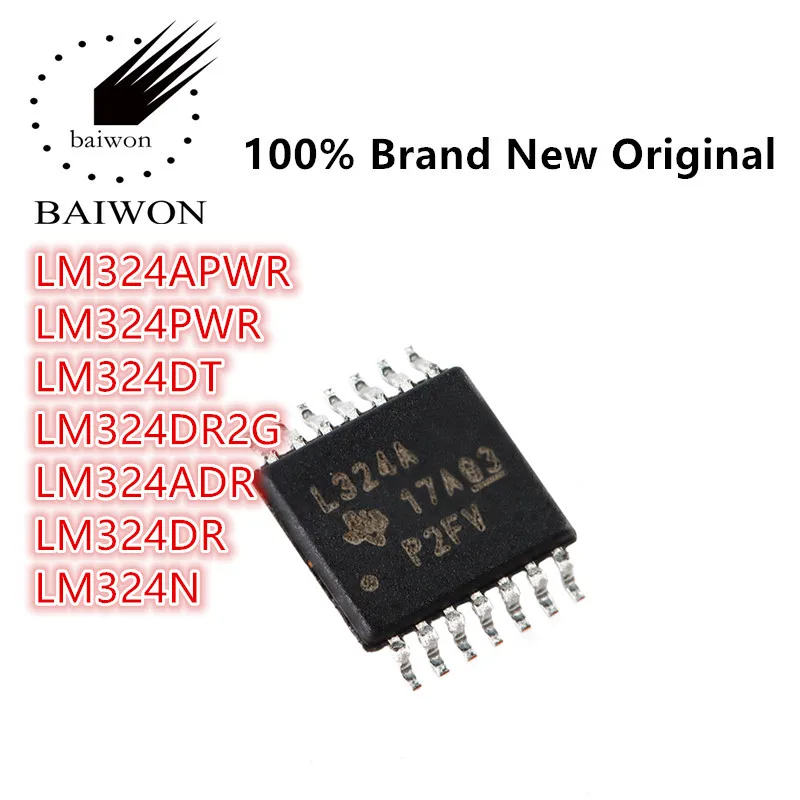 

100% New Original LM324 Series LM324APWR LM324PWR LM324DT LM324DR2G LM324ADR LM324DR LM324N Four Channel Operational Amplifier