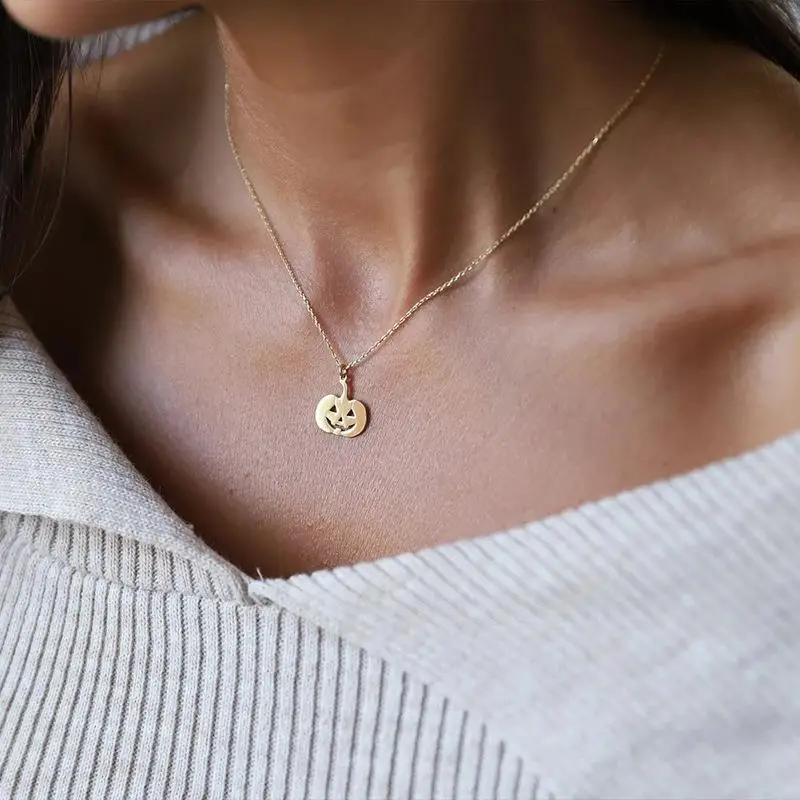 Ожерелья на Хэллоуин призрак тыква смайлик кулон чокер цепочка до ключиц модные