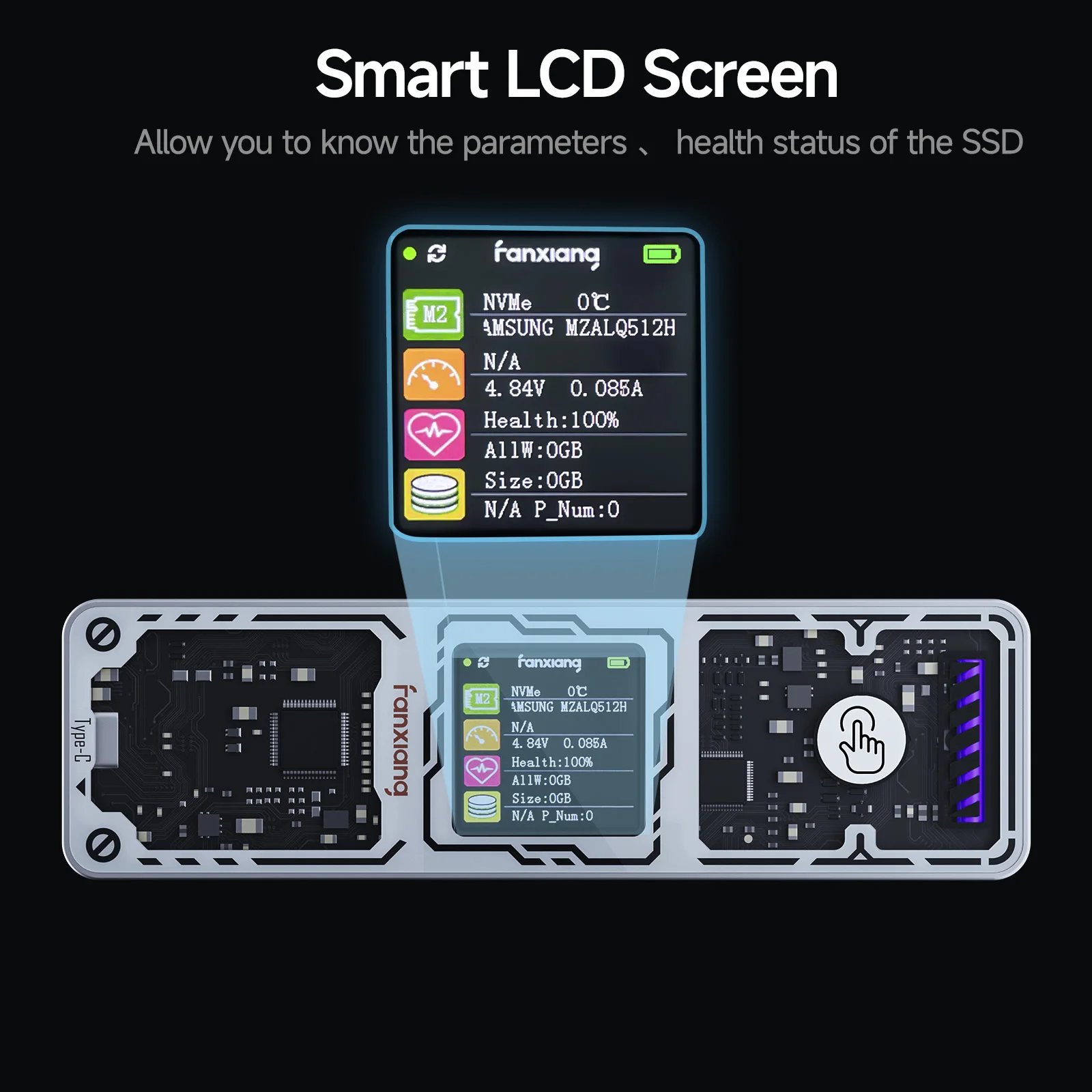 Fanxiang MD86 M.2 SSD корпус 10 Гбит/с NVMe/NGFF-SATA двойной протокол USB 3.2 Gen2 Type C для 2280/2242/2230 Disk Box