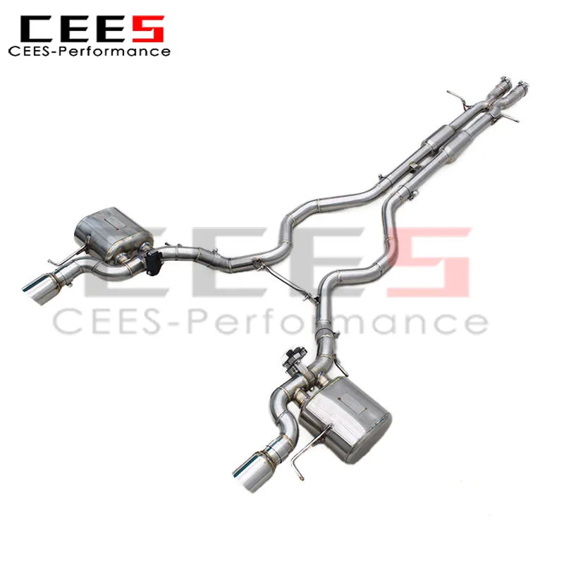Фото Выхлопная система CEES с клапанами для Land Rover Range Rover Sport SE V6 3.0T 2013+ Supersport X Pipes, резонаторная средняя труба, глушитель №2