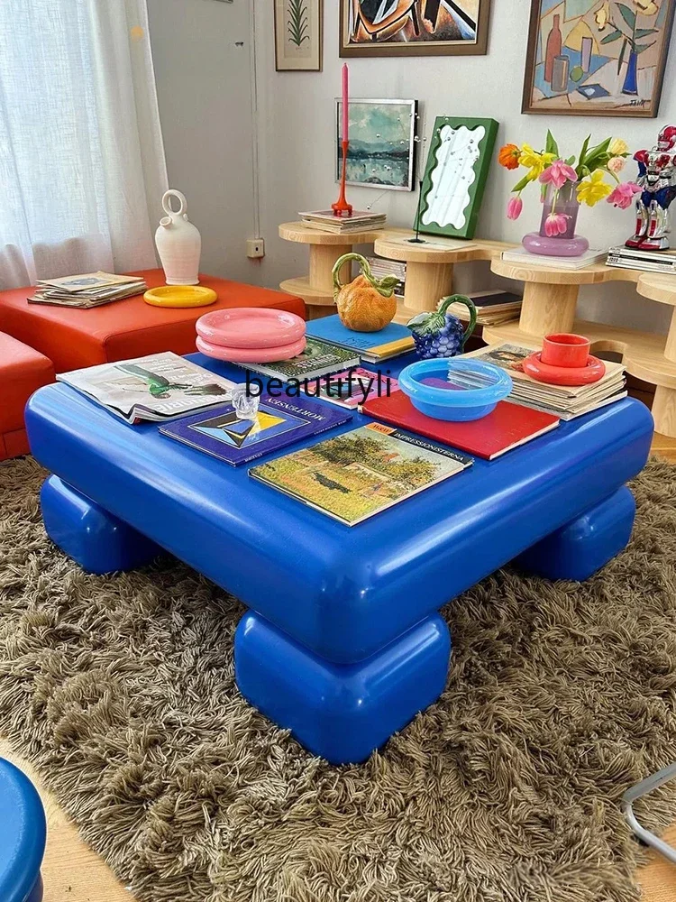 xxqСкандинавский квадратный розовый журнальный столик для гостиной B &amp