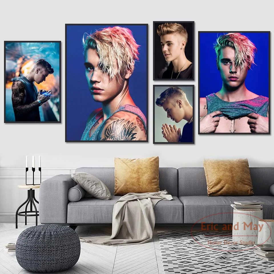 

Justin Bieber Singer Music Canvas Painting Posters And Prints Wall Pictures For Living Room Nordic Decoration Home Decor Plakat