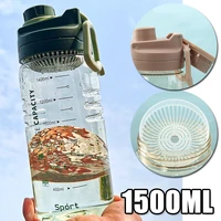 1 5l sports water bottle with filter clear scale outdoor fitness hiking drinking bottle kettle waterbottle cup for boiling water