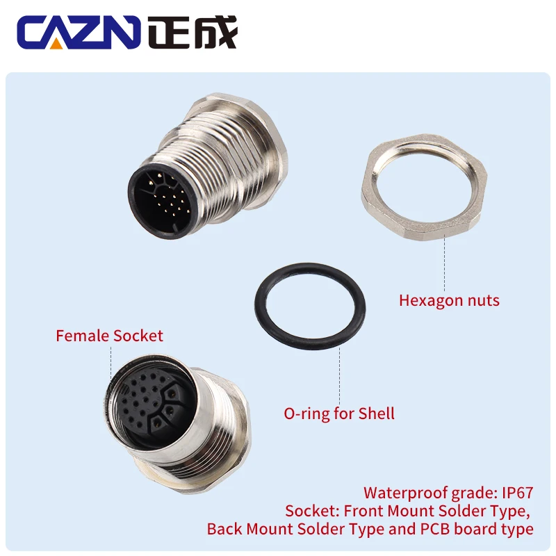 Коннектор для печатной платы CAZN M14 Папа-мама 18-контактное соединение переднее и