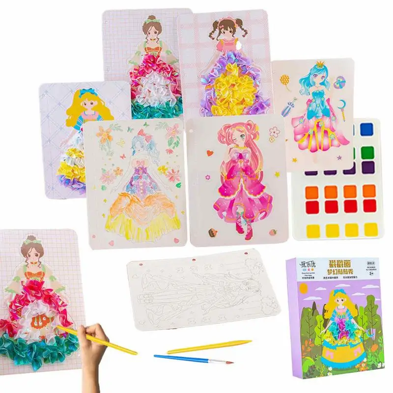 

Hand-Painted Books 3D Cartoon Coloring Dress Up Book Hand-Painted Toy Educational Puzzle Puncture Painting Poking And Painting