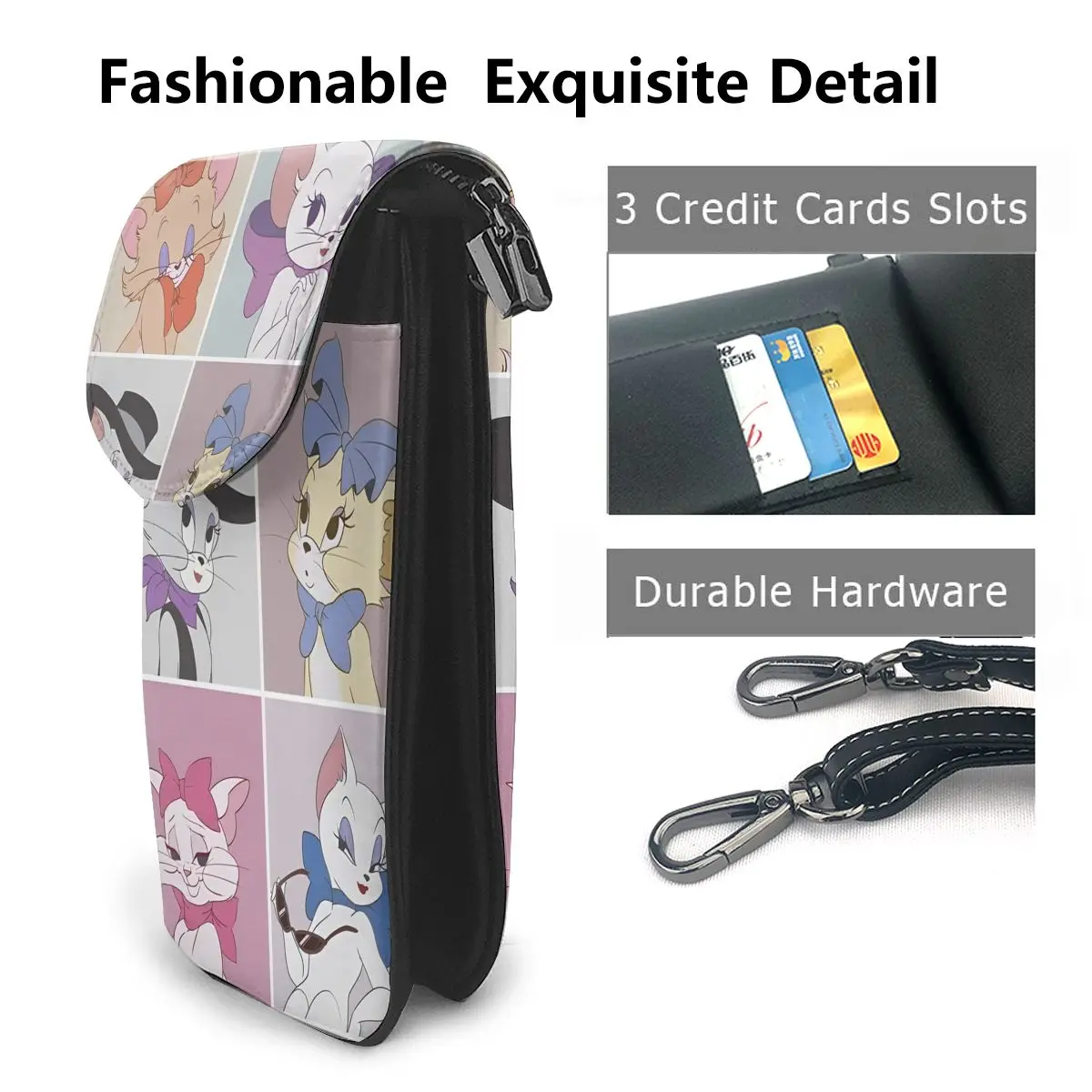 Женская кожаная сумка на плечо с рисунком животного