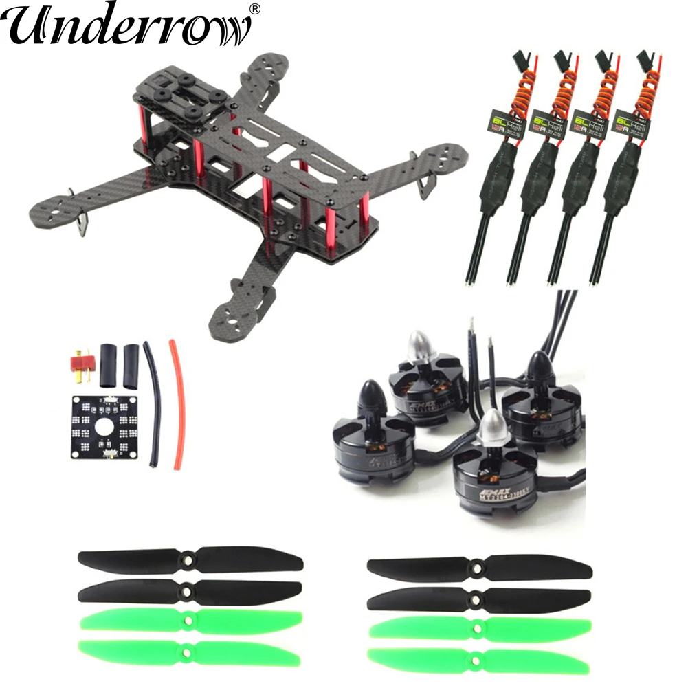 Углеродное волокно ZMR250 C250 Quadcopter & 2204 2300kv Motor & BLHeli 12A Esc & 3,5 мм банановый разъем для QAV250