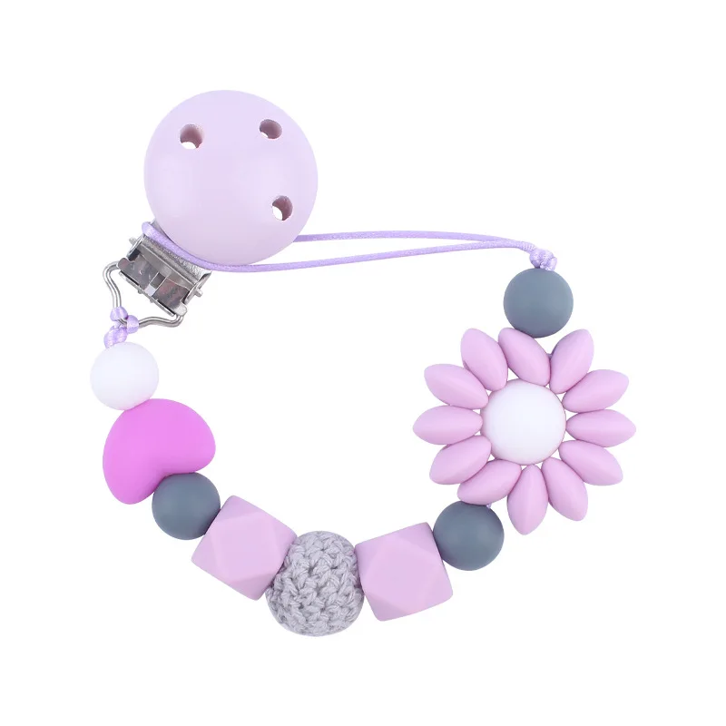 

Силиконовая цепочка-зажим для соски-пустышки для детей