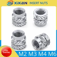 m2 m3 m4 m6 insert nut stainless steel thread heat molding hot melt knurled nut injection embedment nut for 3d printer