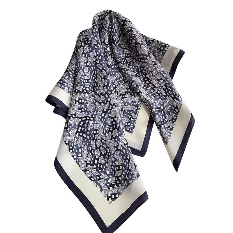 Элегантный бархатный квадратный шарф с перламутровыми блестками женский