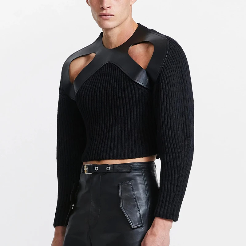 

Новые поступления 2022, Свитера на молнии с вырезами, вязаные однотонные осенние модные облегающие длинные мужские пуловеры, повседневные ру...