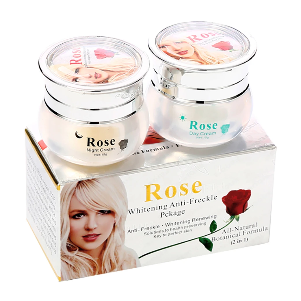 Red Rose Women Facial Skin Cream, Moisturizing Whitening Brightening, Anti-freckle, Female Face Care Hot Selling 2 In 1 Set
