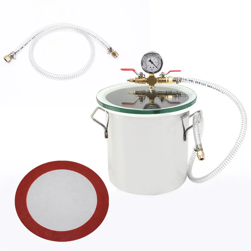 

1.5/2/3/5 Gallon Visible Vacuum Pump Defoaming Bucket Epoxy Resin Silicone Degassing Vacuum Bucket