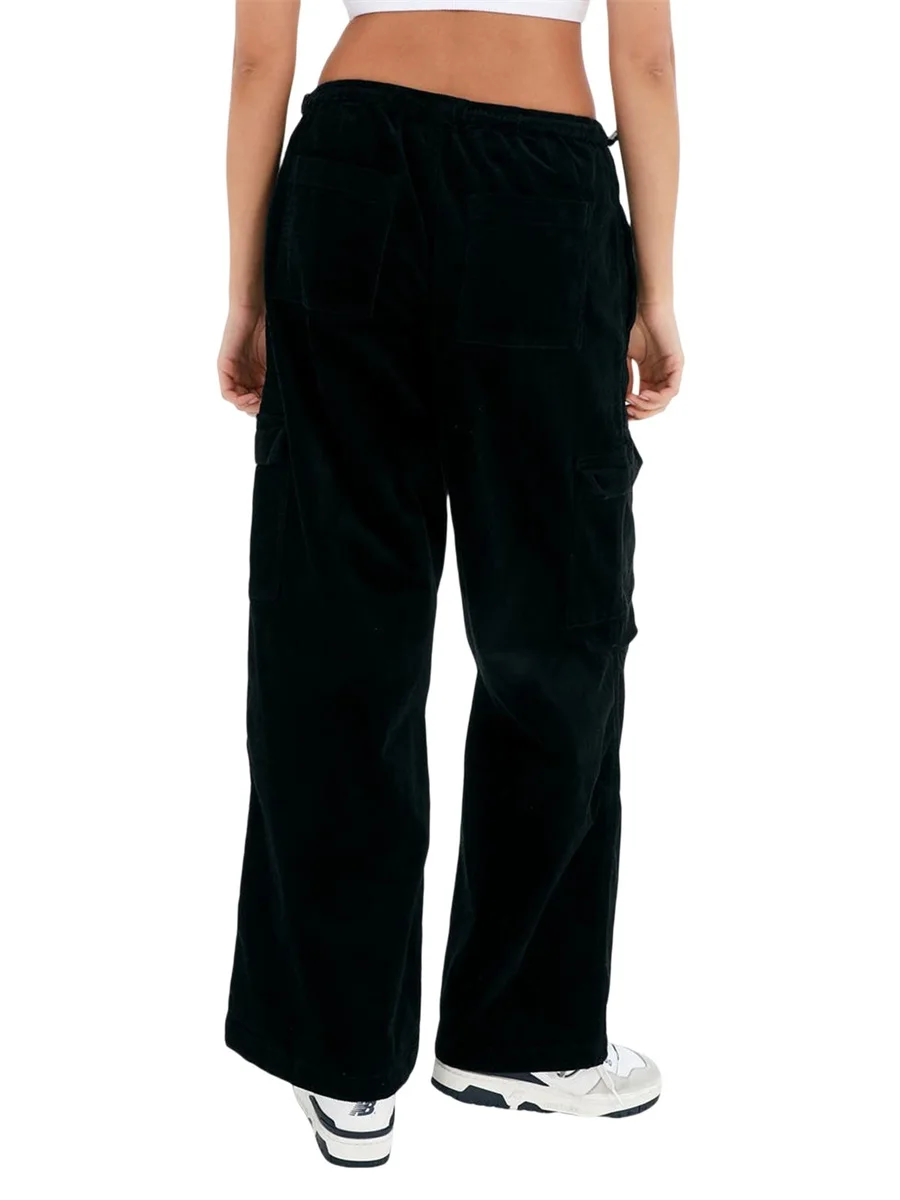 

Loose Fit Cargo Sweatpants for Women with Drawstring Elastic Waist and Wide Leg Jogger Trousers - Casual Hip Hop Style Baggy