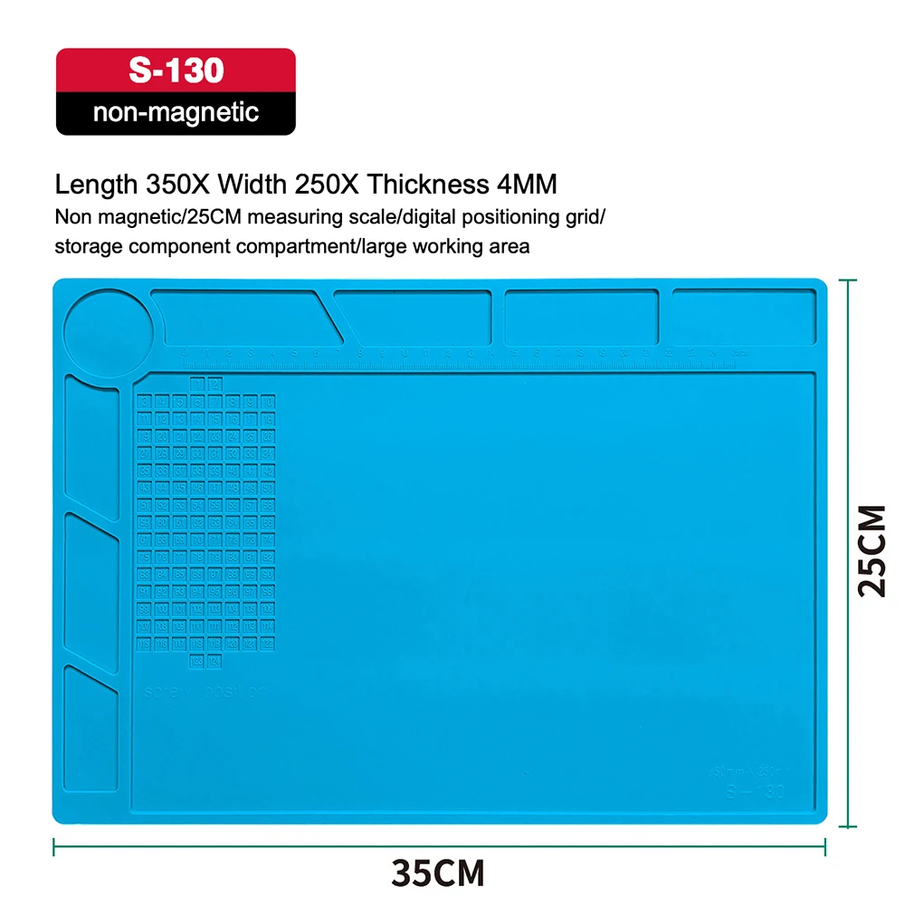 

Термостойкий силиконовый коврик для пайки JCD Soldering Silicone Mat