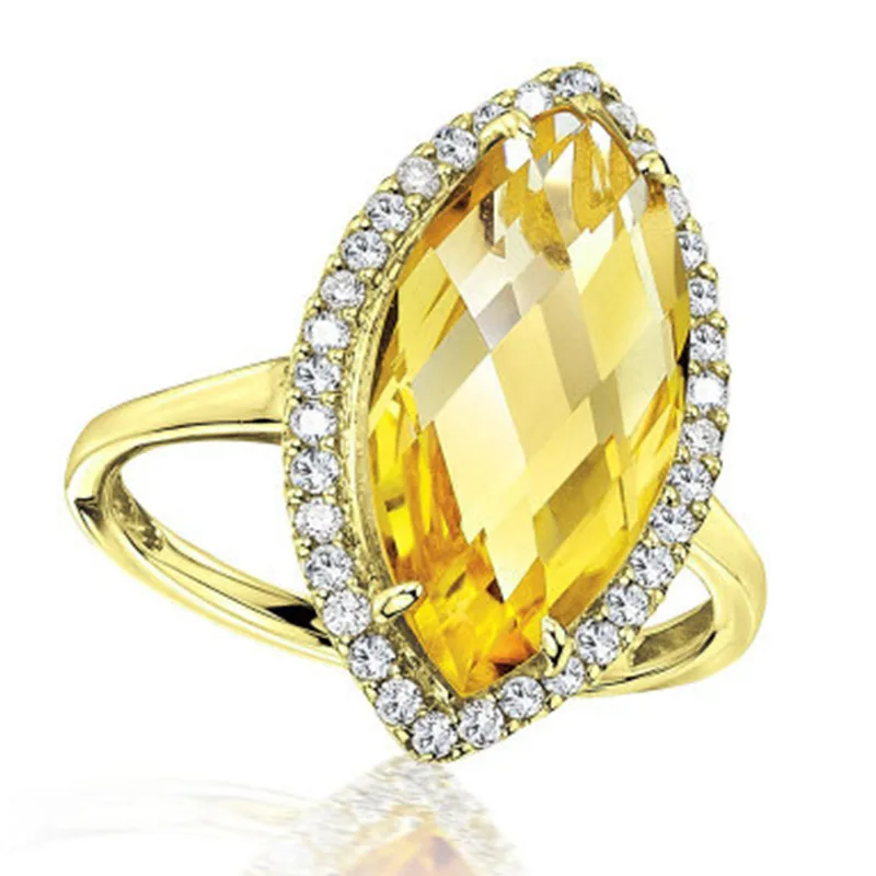 

Luxury Diamond Crystal Ring Bohemian Jewelry Water Drop Female Wedding Anniversary Ring Attends Banquet Jewelry Wholesale