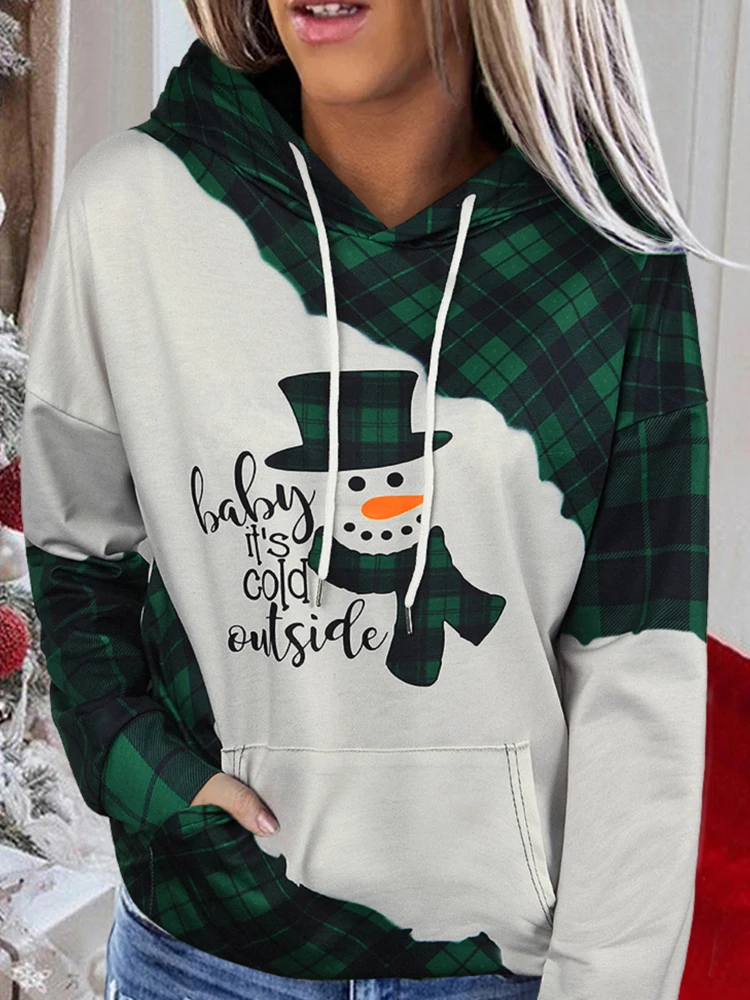 

New Women's Letter Plaid Plaid Hoodies Patchwork Hoodies Sweatshirts 2022 Spring Long Sleeve Casual Hooded Pullover