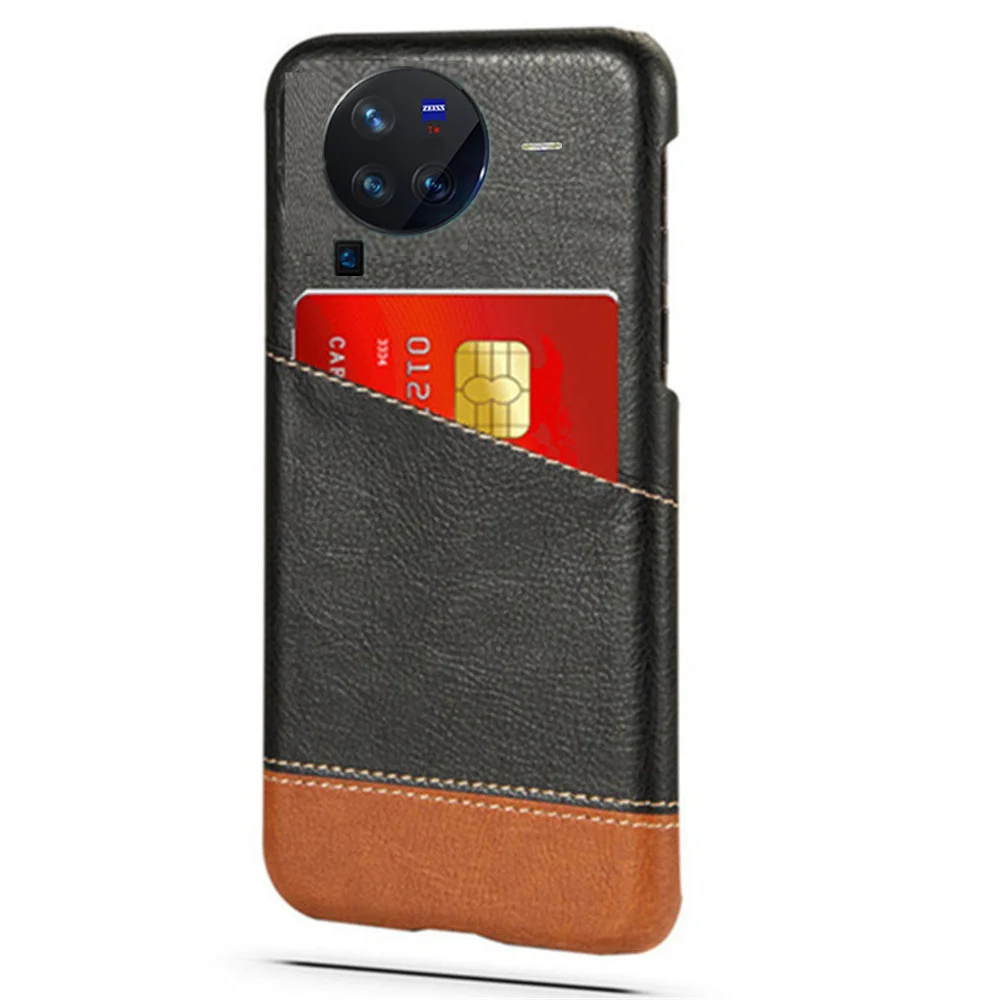 

Phone Case For vivo X80 Pro Case Card Slot Holder Mixed Splice PU Leather Cover For vivoX80 Pro Cover for X80Pro V2185A, V2145
