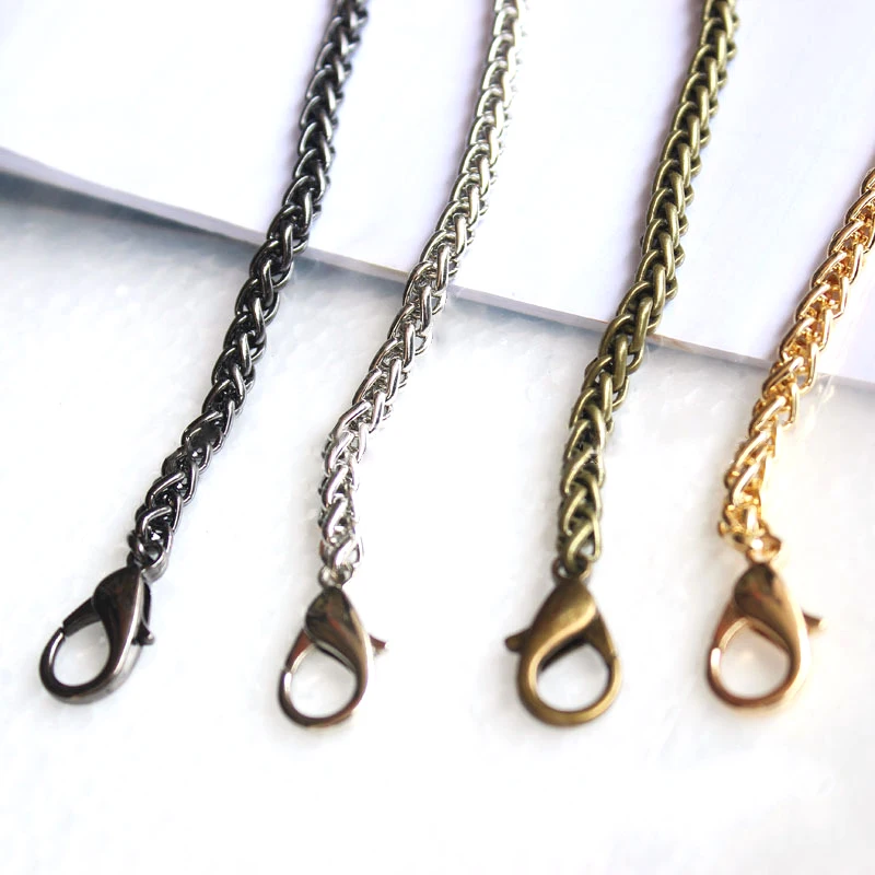 

40-120cm Handbag Metal Replace Chains Shoulder Bag Strap DIY 5mm Lantern Chain Lobster Clasp Bag Handles Bag Accessories Chain