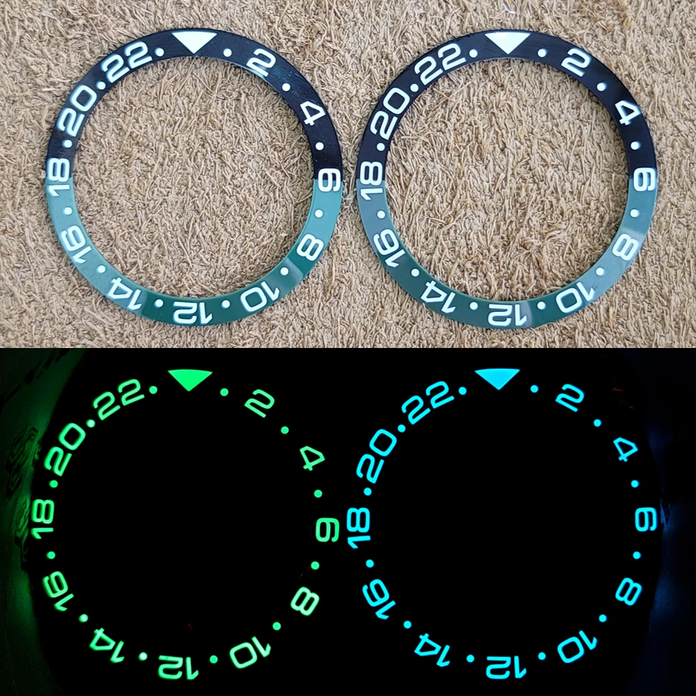 38mm 30.5mm Ceramic Bezel Ring Mouth Green Luminous Bezels Watch Retrofit Upgrade Accessories Blue Luminous Bezel