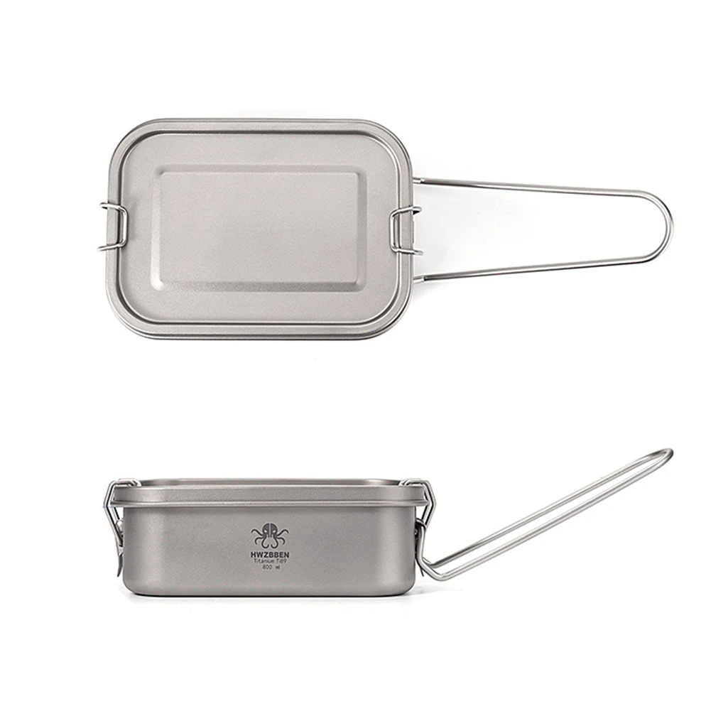 

1pc Camping Lunch Box Hot Sale 800ml Titanium Leak-Proof Lunch Box Camping Food Storage Travel Camping Containers Dinnerware